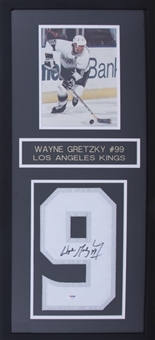 Wayne Gretzky Signed Jersey Number 16x34 Framed Display (PSA/DNA)